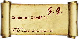 Grabner Girót névjegykártya